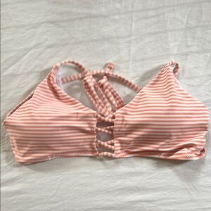 Cupshe Striped Peach Bikini Top